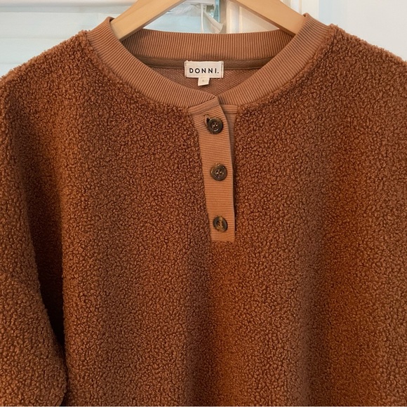 NWOT DONNI SHERPA HENLEY SWEATSHIRT SIZE L - Picture 7 of 8